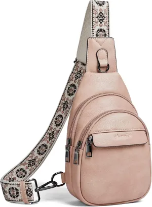 Shrrie Small Sling Bag for Women, Vegan Leather Crossbody Bags for Women Trendy Crossbody Purse Chest Bag for Travel