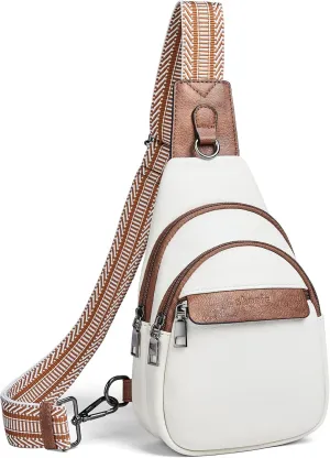 Shrrie Small Sling Bag for Women, Vegan Leather Crossbody Bags for Women Trendy Crossbody Purse Chest Bag for Travel