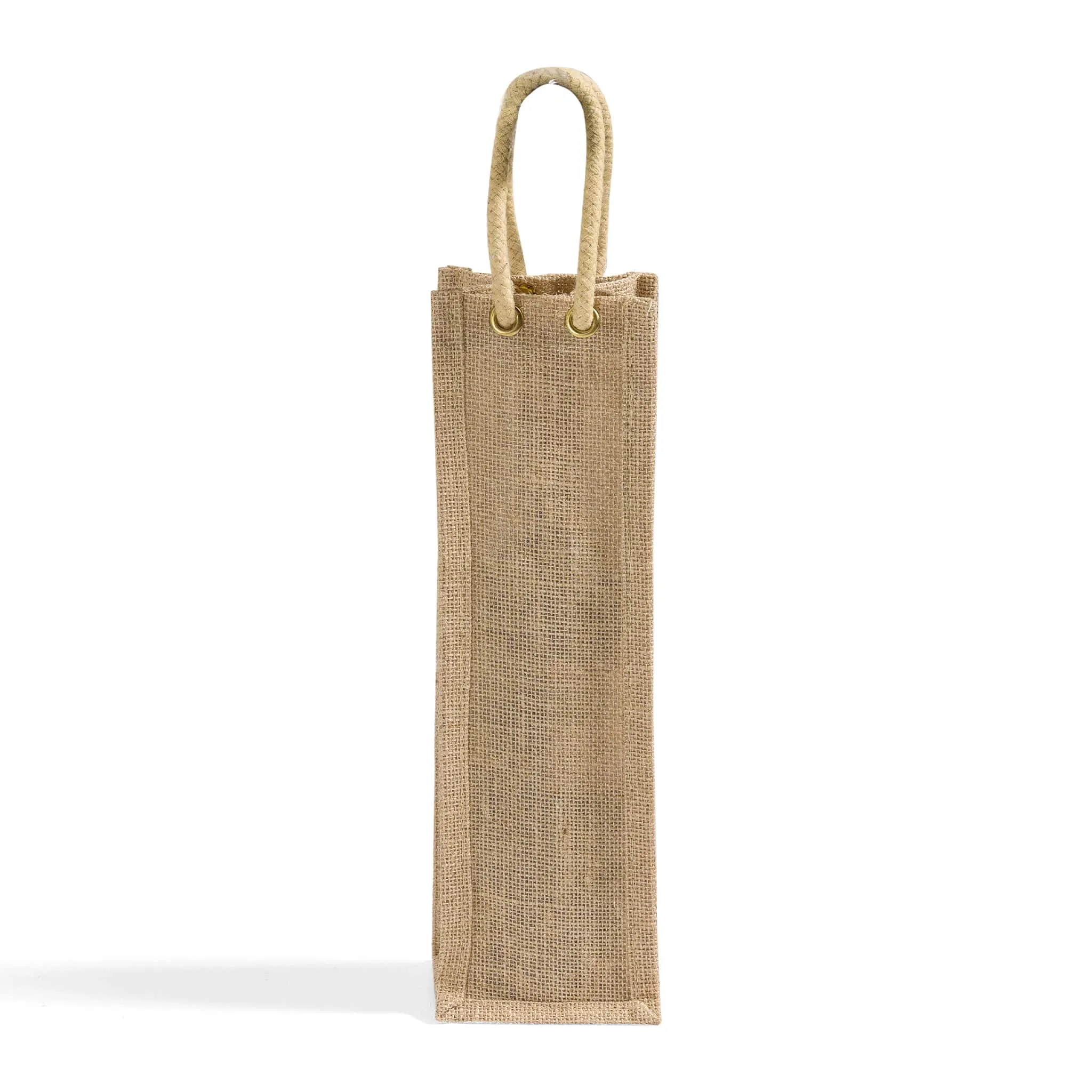 Single Bottle Jute Wine Bags / Burlap Wine Bags with Rope Handles WJ164