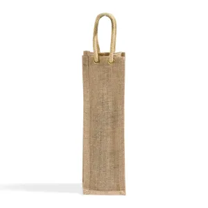 Single Bottle Jute Wine Bags / Burlap Wine Bags with Rope Handles WJ164