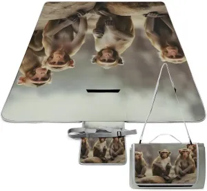 Sitting Monkey Picnic Blanket Outdoor, Oversized Beach Blanket, Foldable Lightweight Waterproof Sand Cushion Suitable for Beaches, Camping Grasslands Mat
