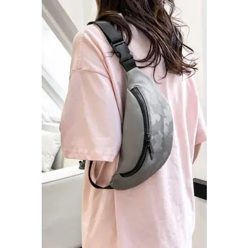 Sleek Gray Nylon Sling Bag