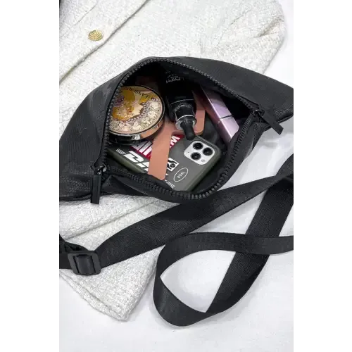 Sleek Gray Nylon Sling Bag