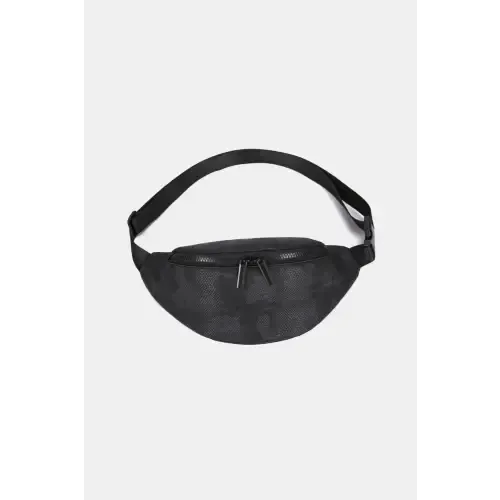 Sleek Gray Nylon Sling Bag
