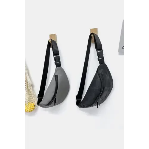 Sleek Gray Nylon Sling Bag