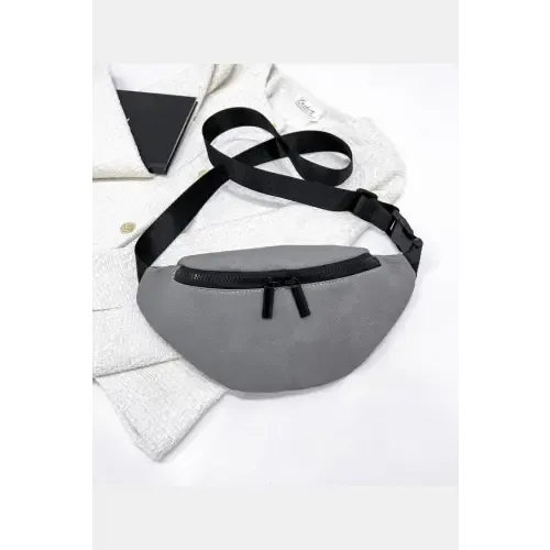 Sleek Gray Nylon Sling Bag