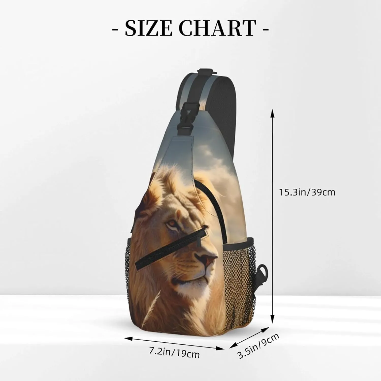 Sling Backpack Bag for Men Prairie lion Cross Chest Bag Crossbody Shoulder Bag Travel Hiking Daypack