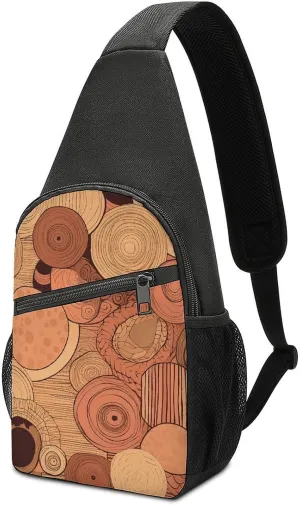 Sling Backpack for Women Men Crossbody Chest Bag Travel Circular Pattern Daypack Shoulder Bag for Hiking