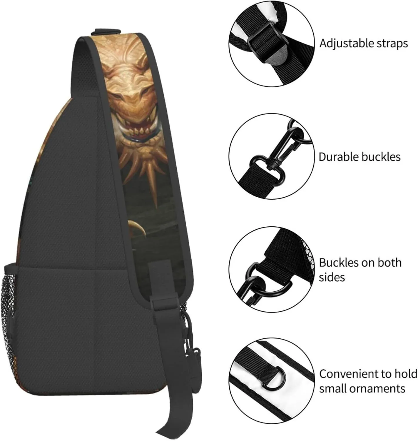 Sling Backpack,Adjustable Chest Pack Travel Hiking Daypack Crossbody Shoulder Bag For Mens