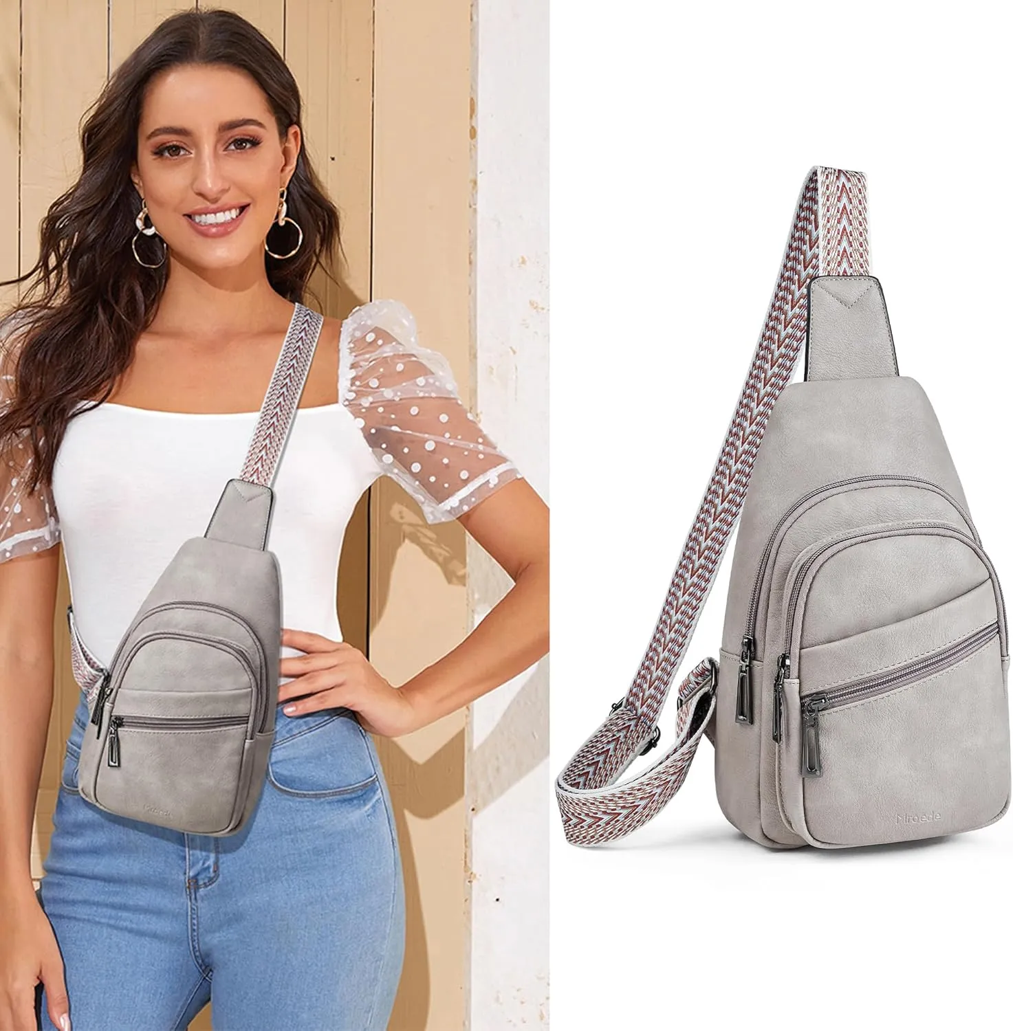 Sling Bag Crossbody Bags for Women for Travel, 3.5 x 10.5 x 6(L x H x W),Adjustable Straps 22.5 to 44 inch