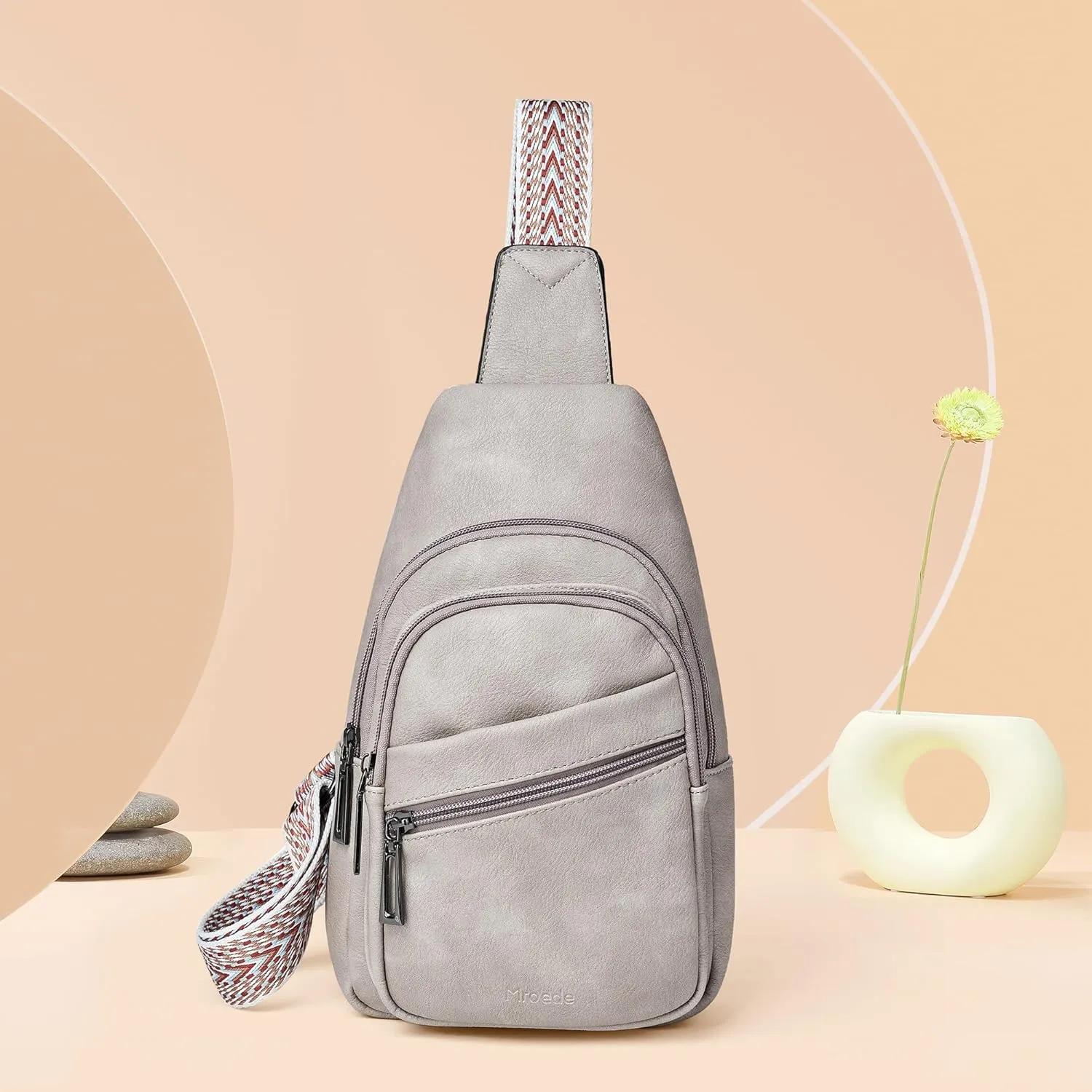 Sling Bag Crossbody Bags for Women for Travel, 3.5 x 10.5 x 6(L x H x W),Adjustable Straps 22.5 to 44 inch