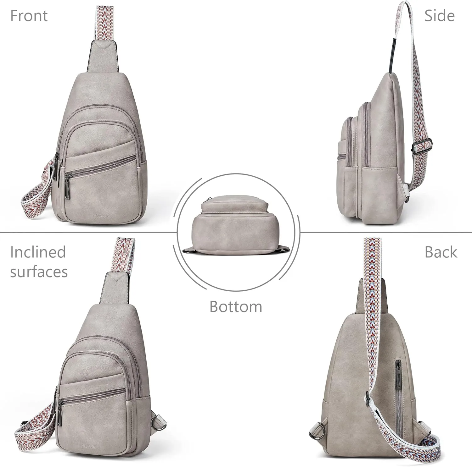 Sling Bag Crossbody Bags for Women for Travel, 3.5 x 10.5 x 6(L x H x W),Adjustable Straps 22.5 to 44 inch