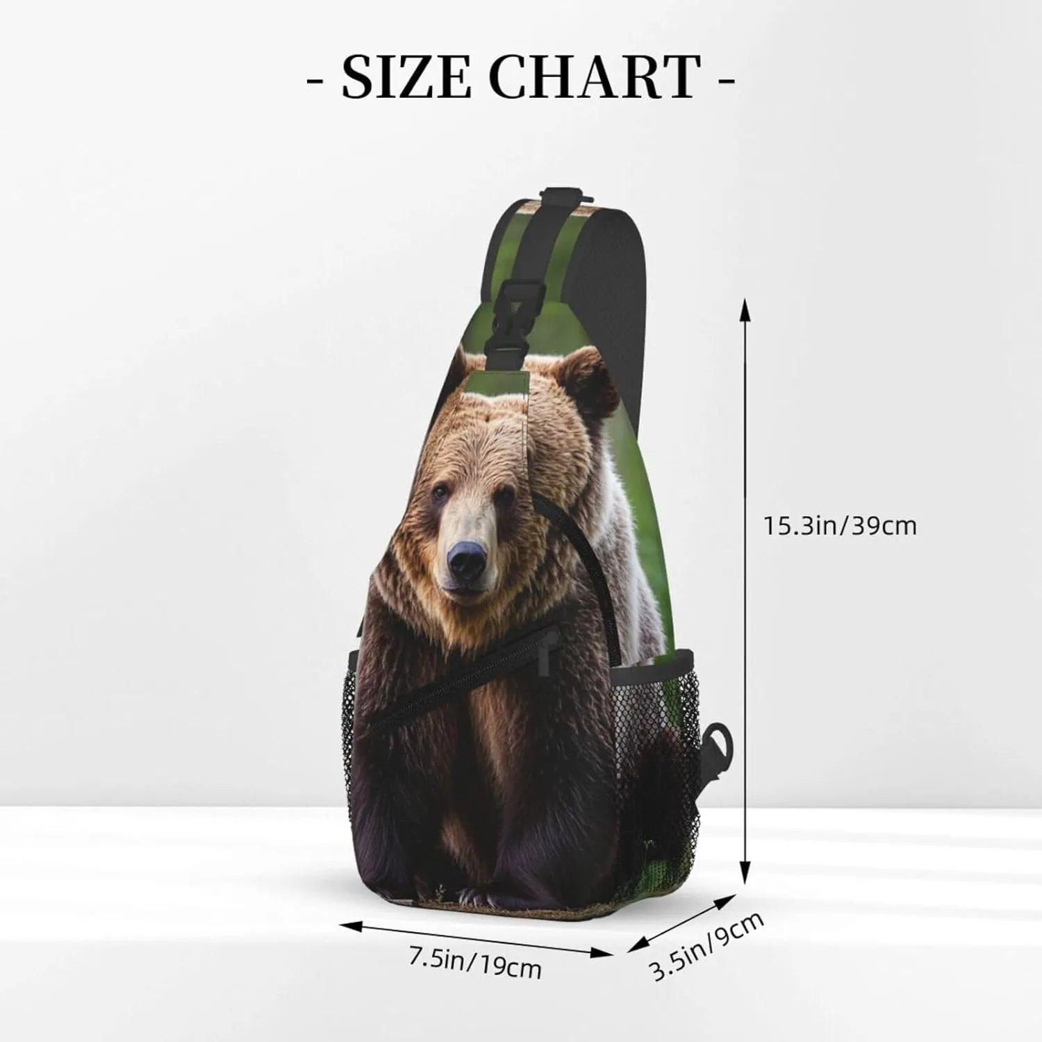 Sling Bag for Men Women Crossbody Backpack Brown bear Crossbody Bag Chest Bag for Travel Sport