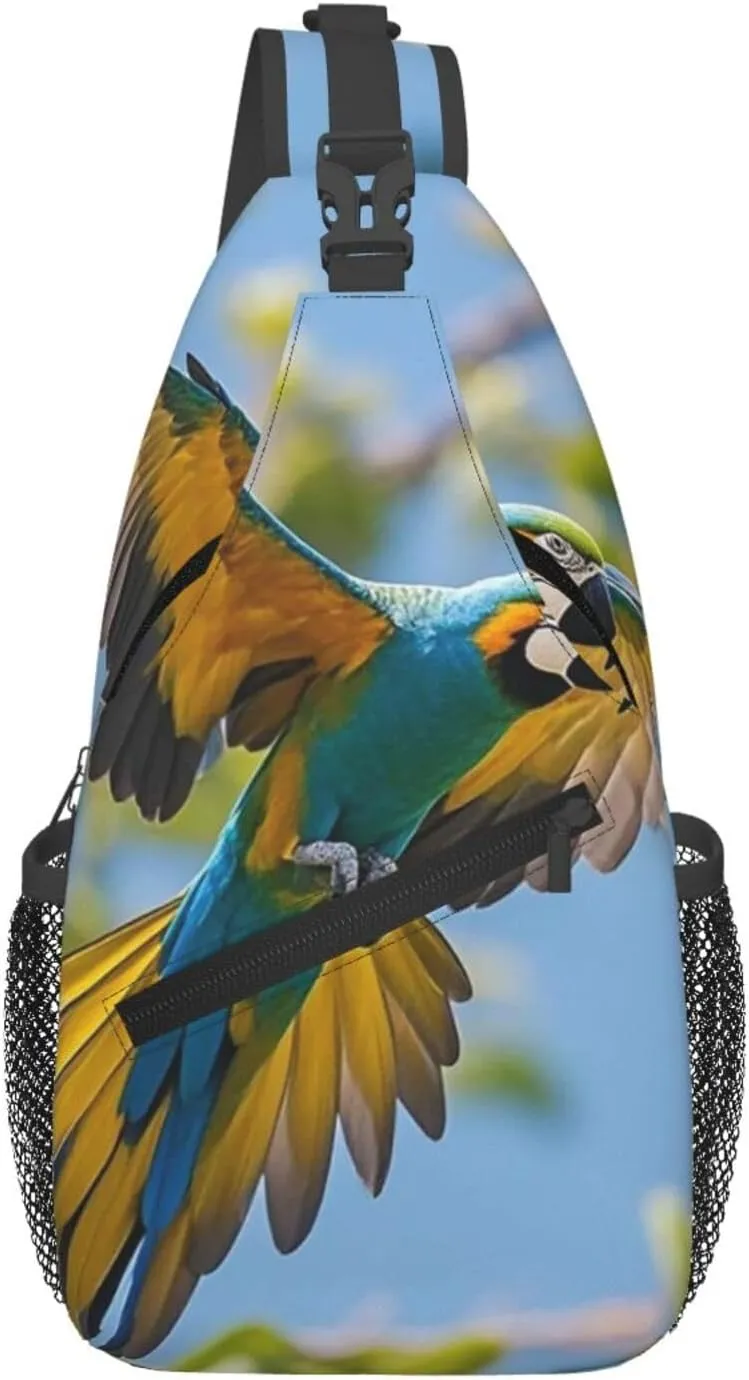 Sling Bag for Men Women Crossbody Backpack flying parrot Crossbody Bag Chest Bag for Travel Sport