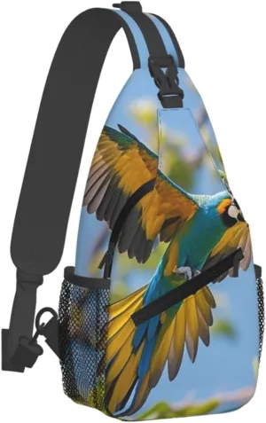 Sling Bag for Men Women Crossbody Backpack flying parrot Crossbody Bag Chest Bag for Travel Sport