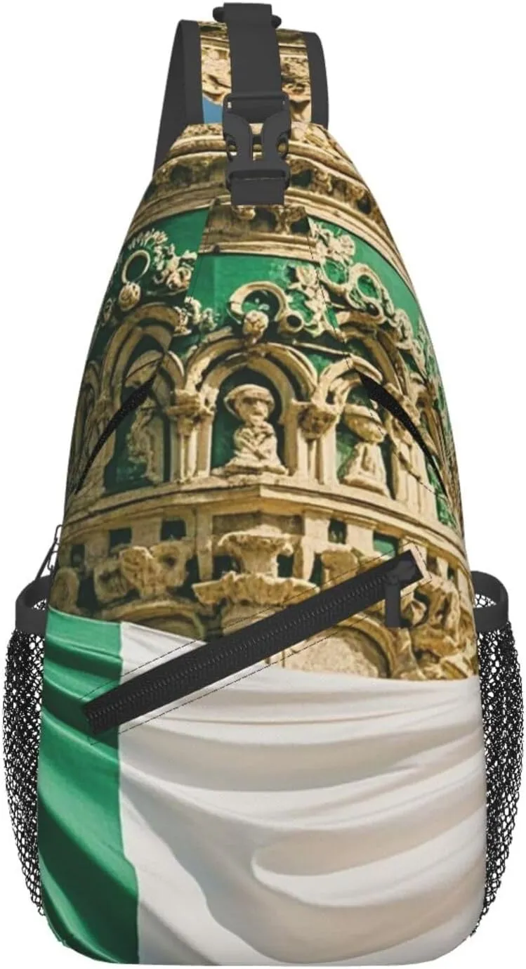 Sling Bag for Men Women Crossbody Backpack Roman Italian Flag Crossbody Bag Chest Bag for Travel Sport