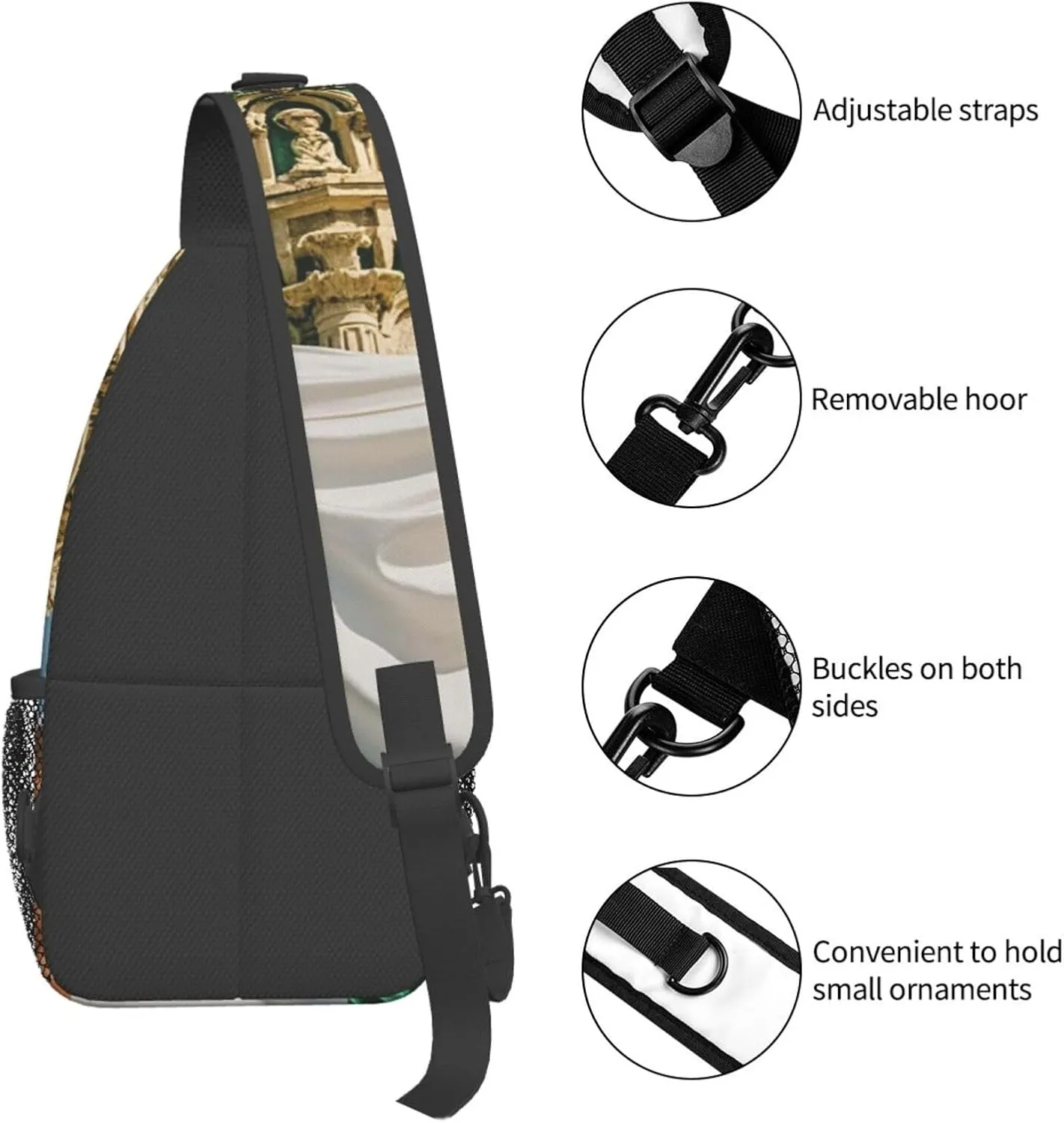 Sling Bag for Men Women Crossbody Backpack Roman Italian Flag Crossbody Bag Chest Bag for Travel Sport