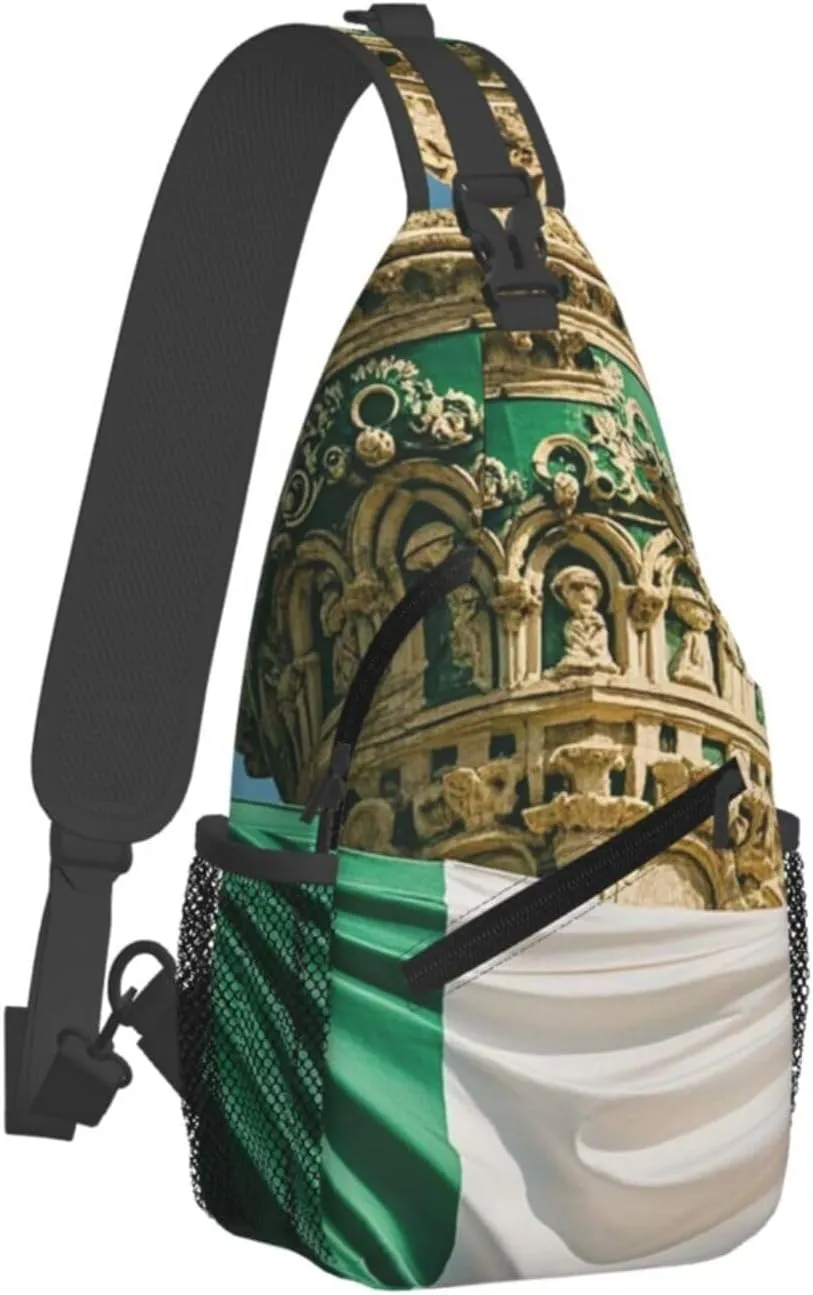 Sling Bag for Men Women Crossbody Backpack Roman Italian Flag Crossbody Bag Chest Bag for Travel Sport