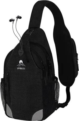Sling Bag for Men Women, Crossbody Hiking Daypack/Chest Bag/Shoulder Bag, Small Backpack Travel, with Chest Phone Holder