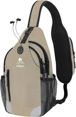 Sling Bag for Men Women, Crossbody Hiking Daypack/Chest Bag/Shoulder Bag, Small Backpack Travel, with Chest Phone Holder