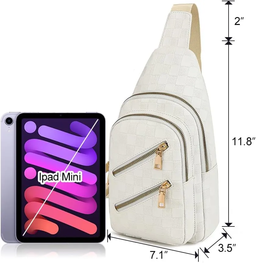 Sling Bag for Women Crossbody Bag Water- Resistant Leather Cross Body Sling Backpack Fanny Pack for Travel& Shopping
