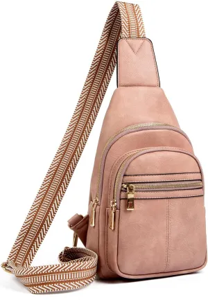 Sling Bag for Women, Fashion Waist Packs, Crossbody Bags Fanny Pack Chest Bag for Travel(Pink)