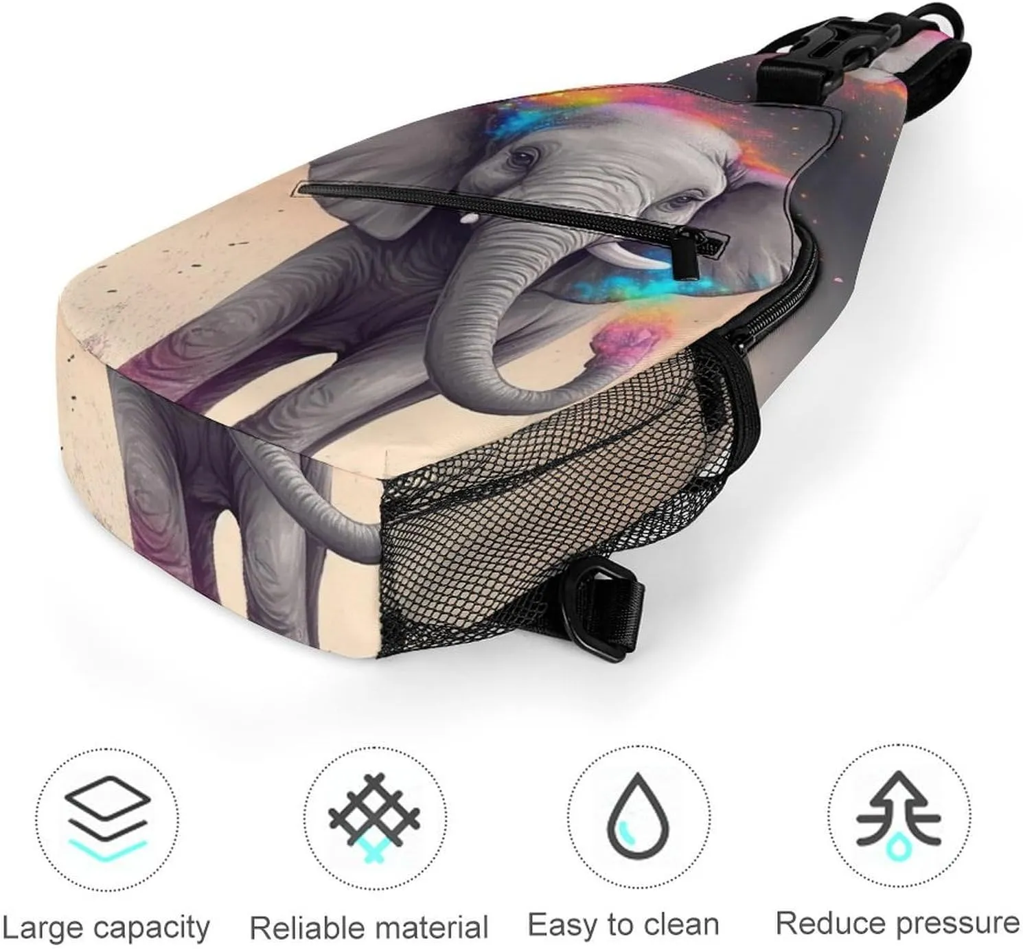 Sling Bag for Women Men Animal Cartoon Elephant Travel Hiking Backpack Crossbody Shoulder Chest Bags Casual Daypack