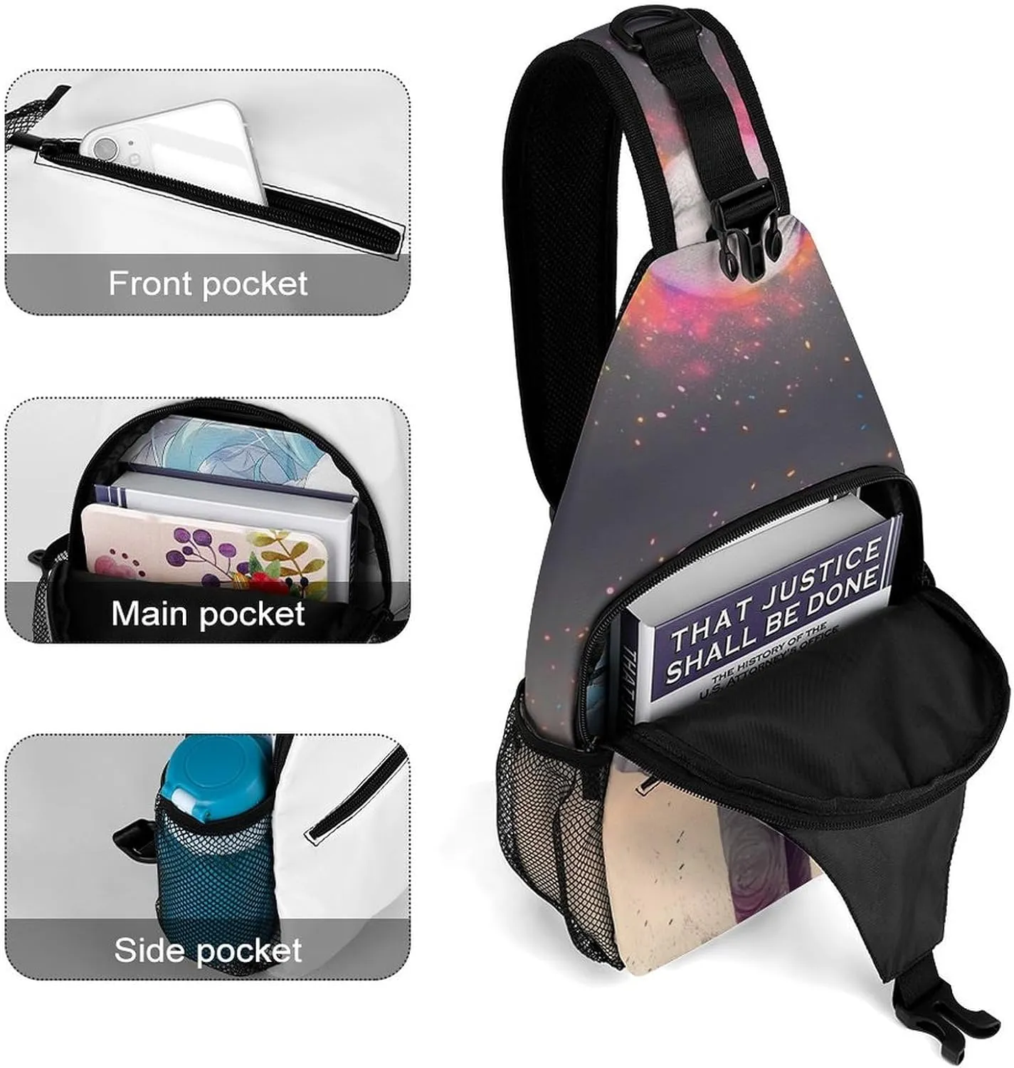 Sling Bag for Women Men Animal Cartoon Elephant Travel Hiking Backpack Crossbody Shoulder Chest Bags Casual Daypack