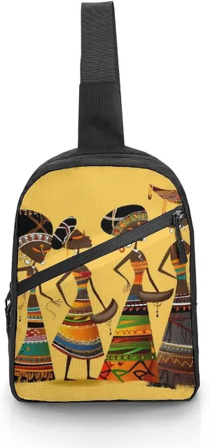 Sling Bag for Women Men Daypack Creative African Culture Chest Bag Crossbody Backpack for Hiking Travel