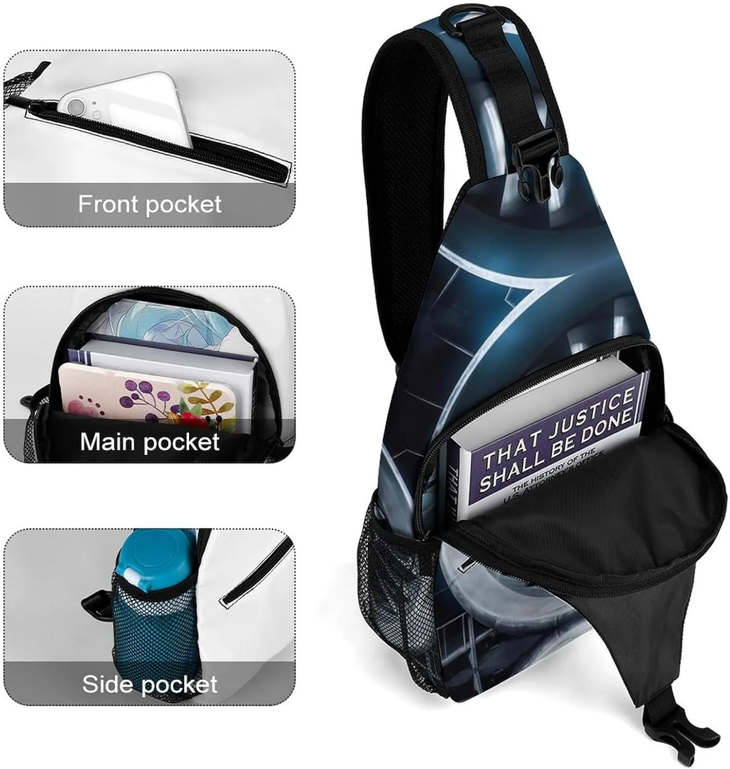 Sling Bag for Women Men Jet Engine Travel Hiking Backpack Crossbody Shoulder Chest Bags Casual Daypack