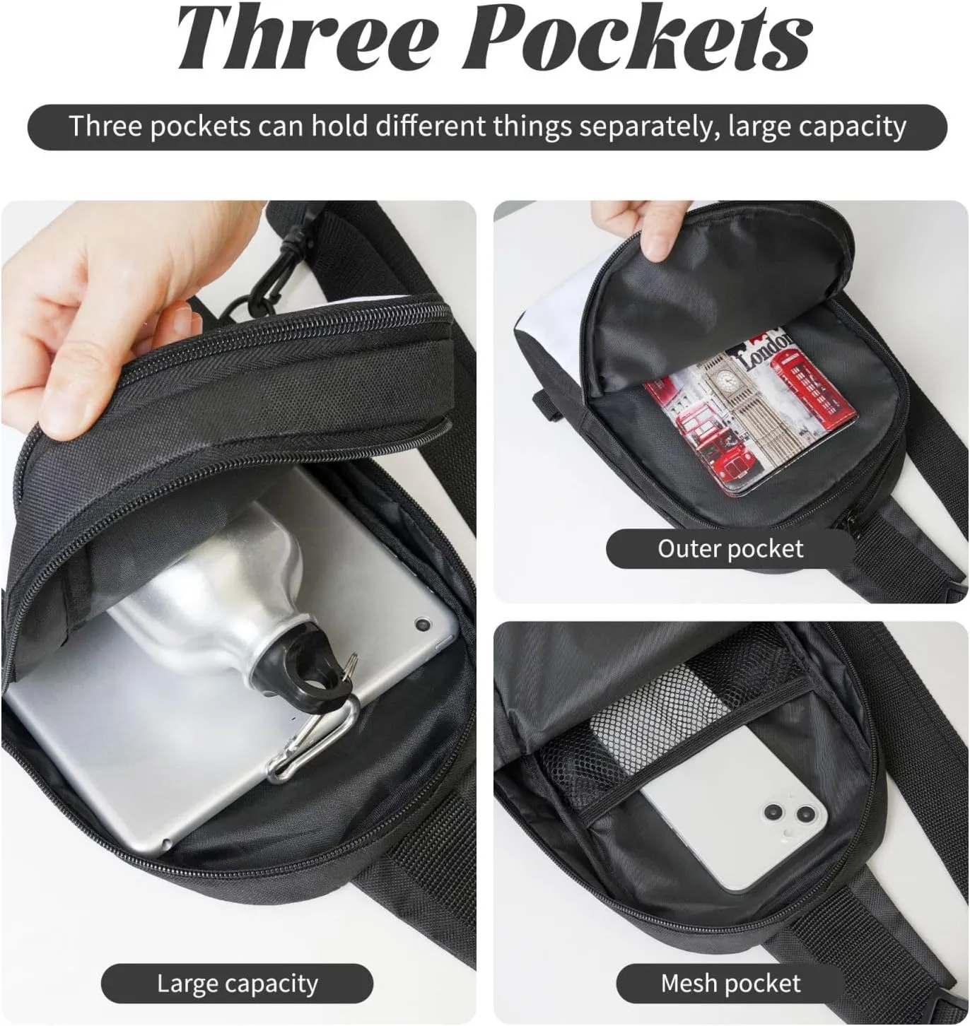 Sling bag for Women Men Trendy Sling Bakpack Casual Chest Bag Frowning Cat Fanny Pack for Travel Hiking