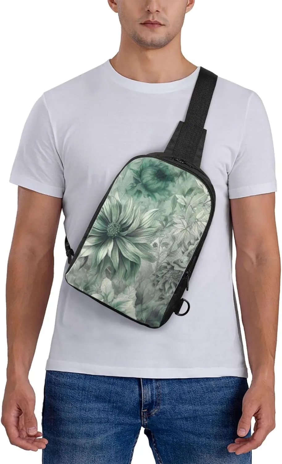 Sling bag for Women Men Trendy Sling Bakpack Casual Chest Bag Many Petals Fanny Pack for Travel Hiking