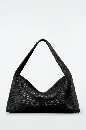 Slouchy mini mesh tote bag