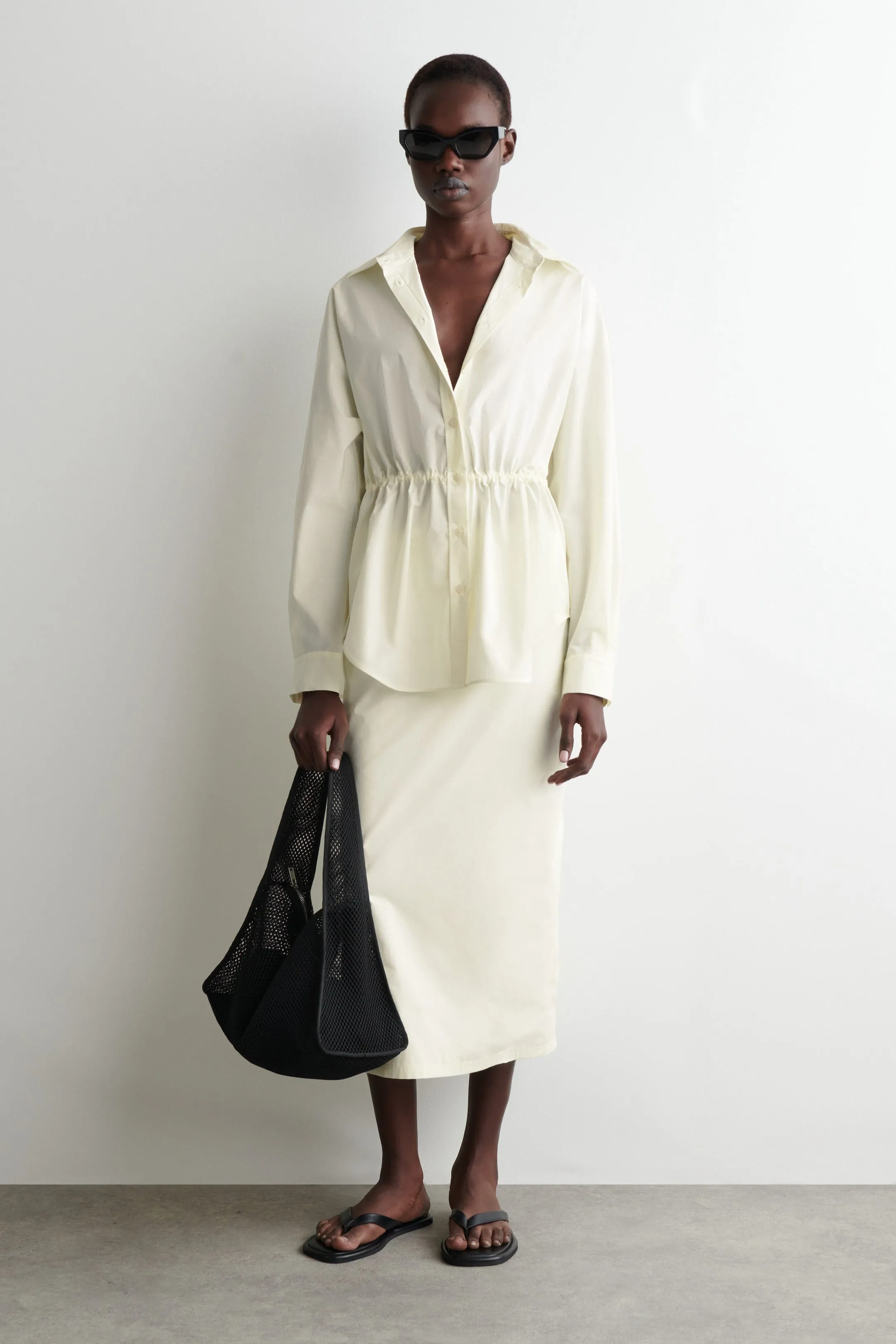 Slouchy mini mesh tote bag