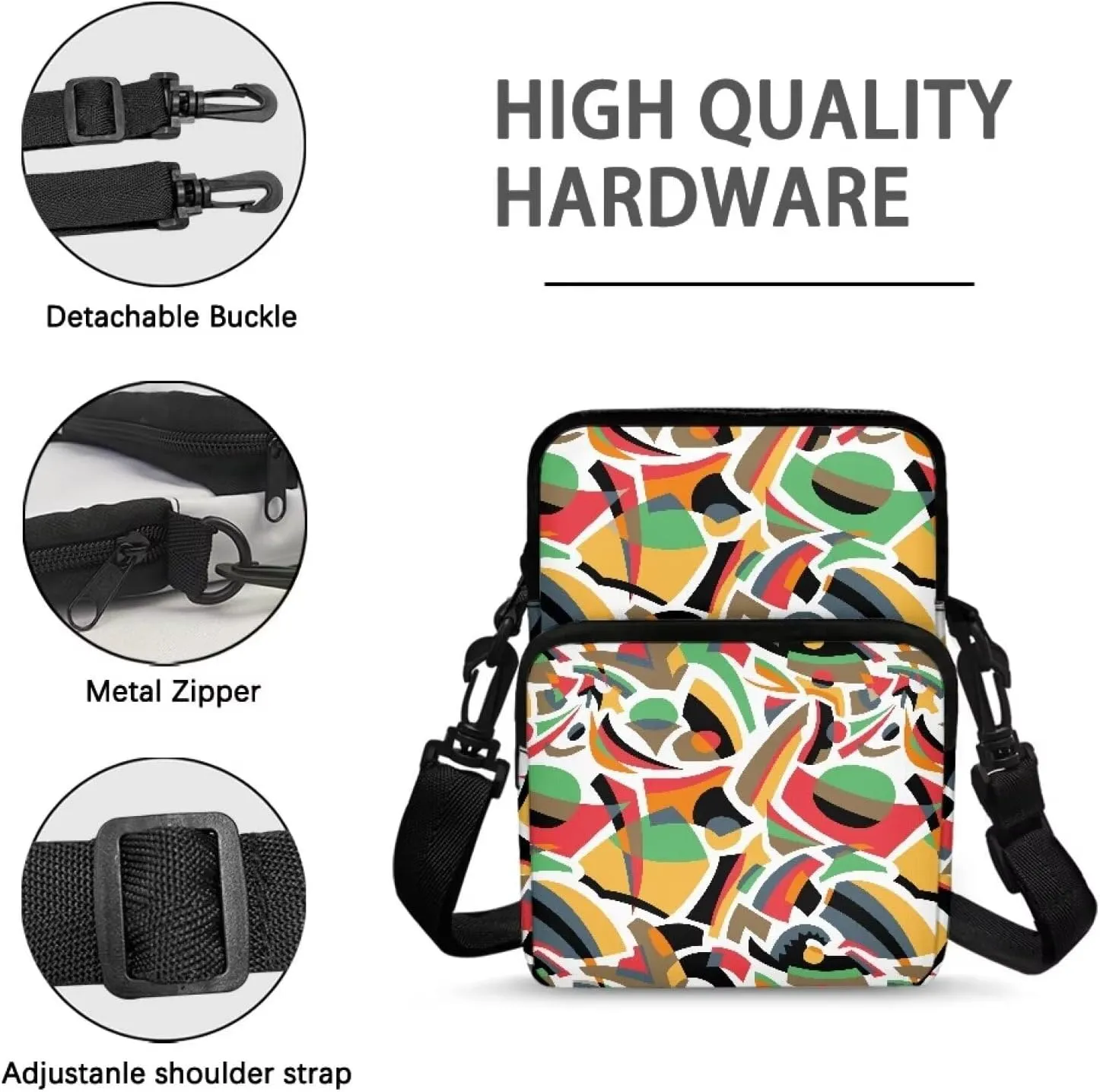 Small Backpack Fanny Pack Crossbody Chest Bags Purse for Women Men Everywhere Belt Bag with Adjustable Strap Gifts for Teenage Girls Women Men, Abstract Geometry Colorful