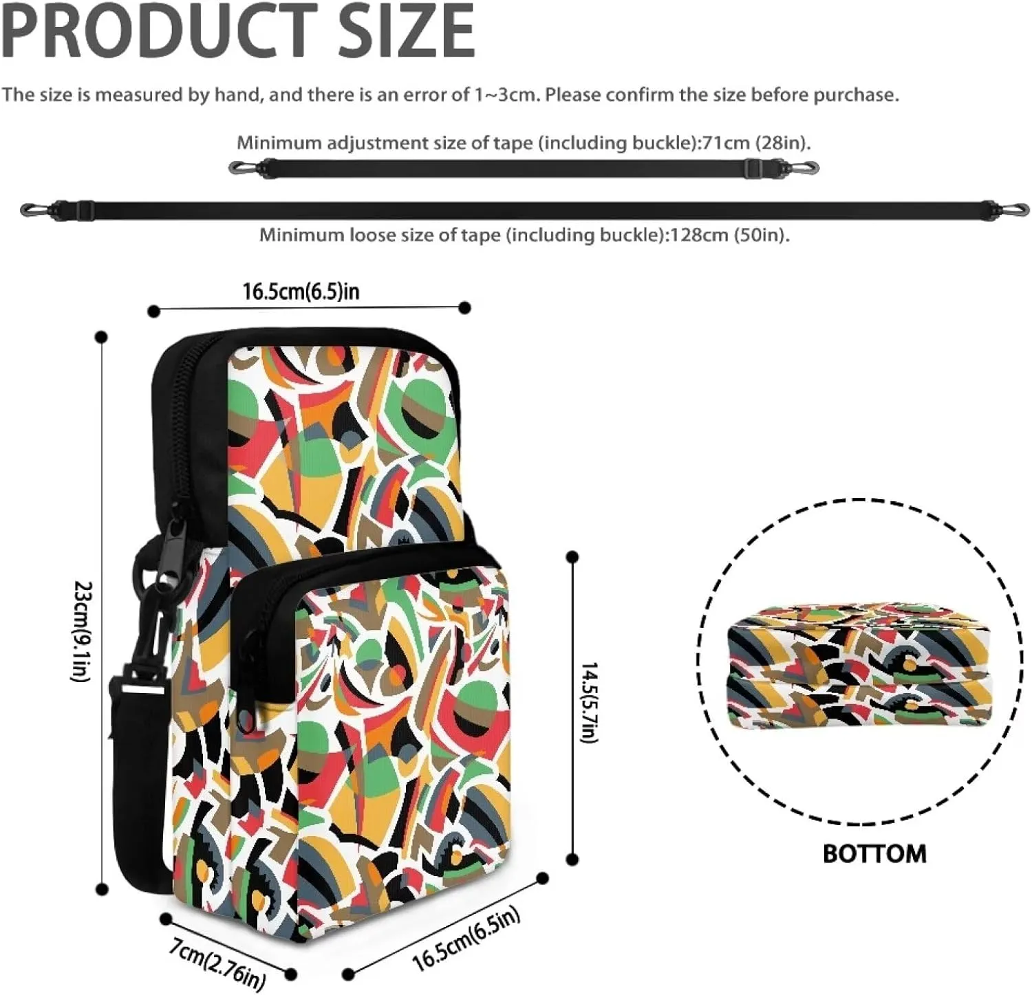 Small Backpack Fanny Pack Crossbody Chest Bags Purse for Women Men Everywhere Belt Bag with Adjustable Strap Gifts for Teenage Girls Women Men, Abstract Geometry Colorful
