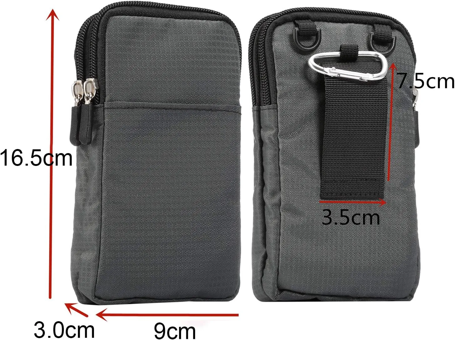 Small Belt Waist Bag for Men Phone, Cell Phone Crossbody Purse Men, 6.0" Nylon Men Travel Bag Cell Phone Crossbody Purse Belt Clip Holster Cellphone Shoulder Messenger Pouch Carrying Case with Loop