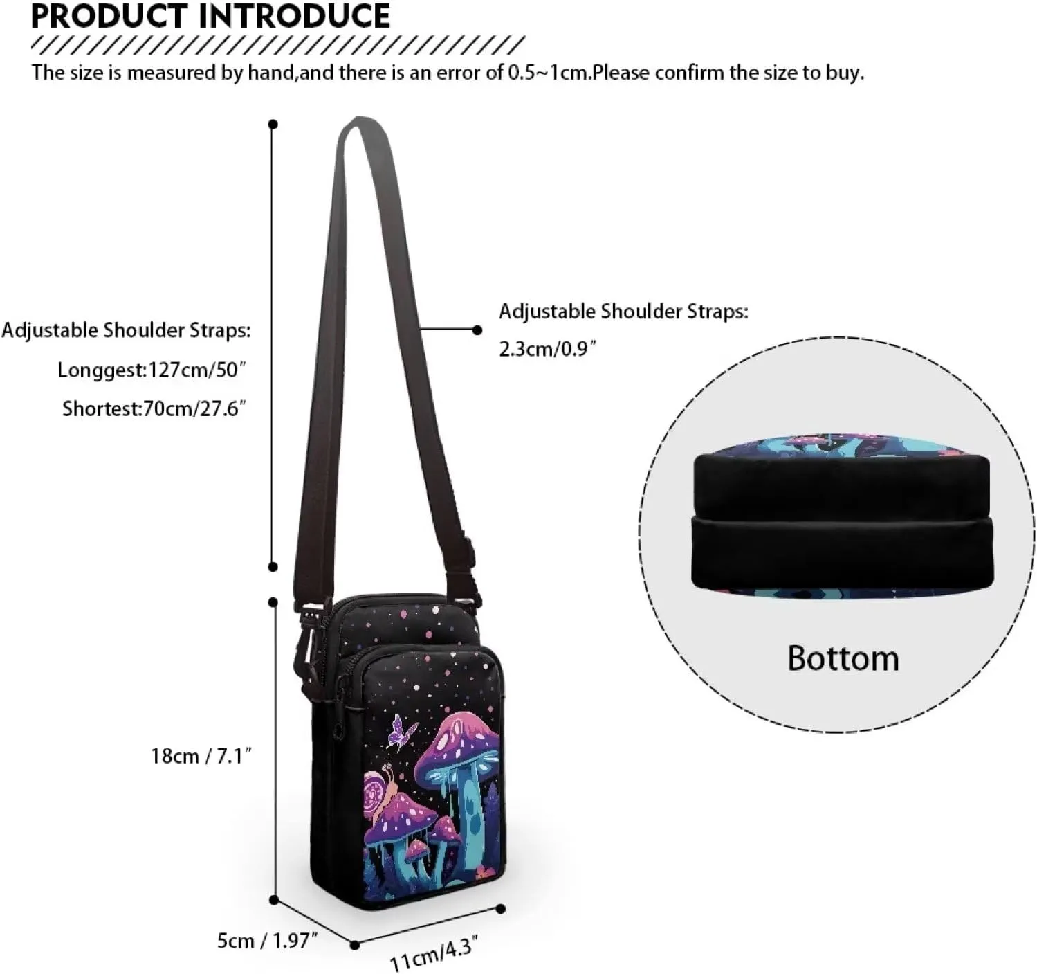 Small Cross Body Purse Trendy Phone Double Layer Shoulder Bags for Women Zip Messenger Bag