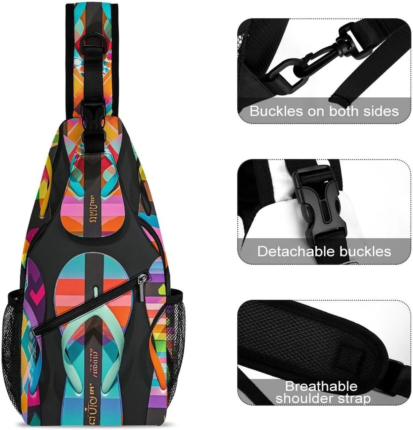 Small Crossbody Sling Backpack Dragonfly Chest Bags for Traveling Chest Fashion Shoulder Bag