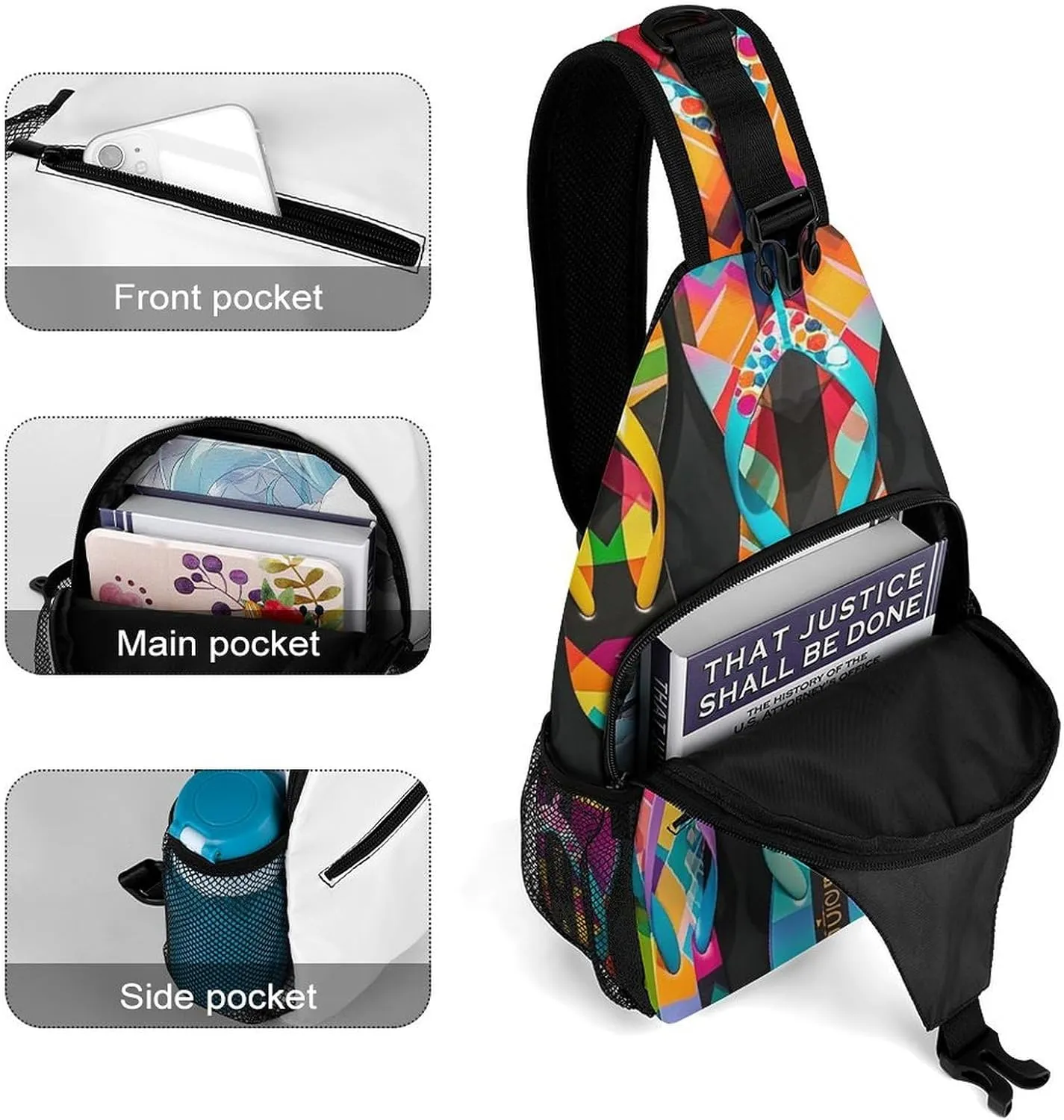 Small Crossbody Sling Backpack Dragonfly Chest Bags for Traveling Chest Fashion Shoulder Bag
