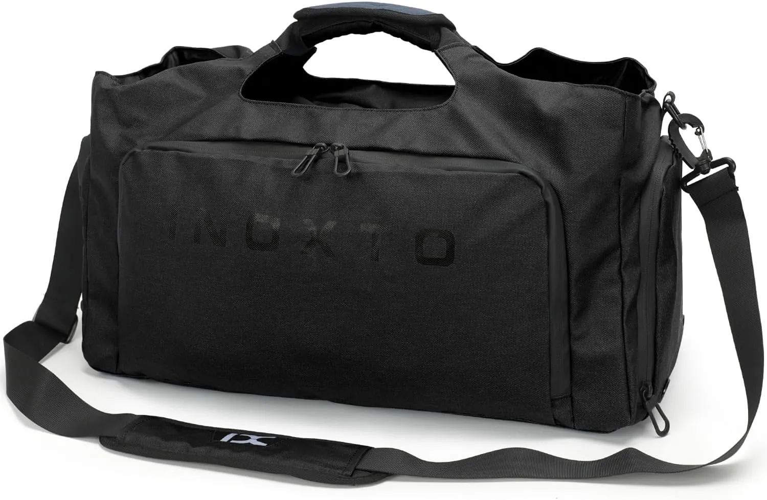 Small Gym Bag for Men Women, Waterproof Sports Travel Duffel Bag with Wet Pocket & Shoes Compartment, Lightweight Carry on Weekender Overnight Bag, Gym Tote Bag for Travel, Workout (Black)