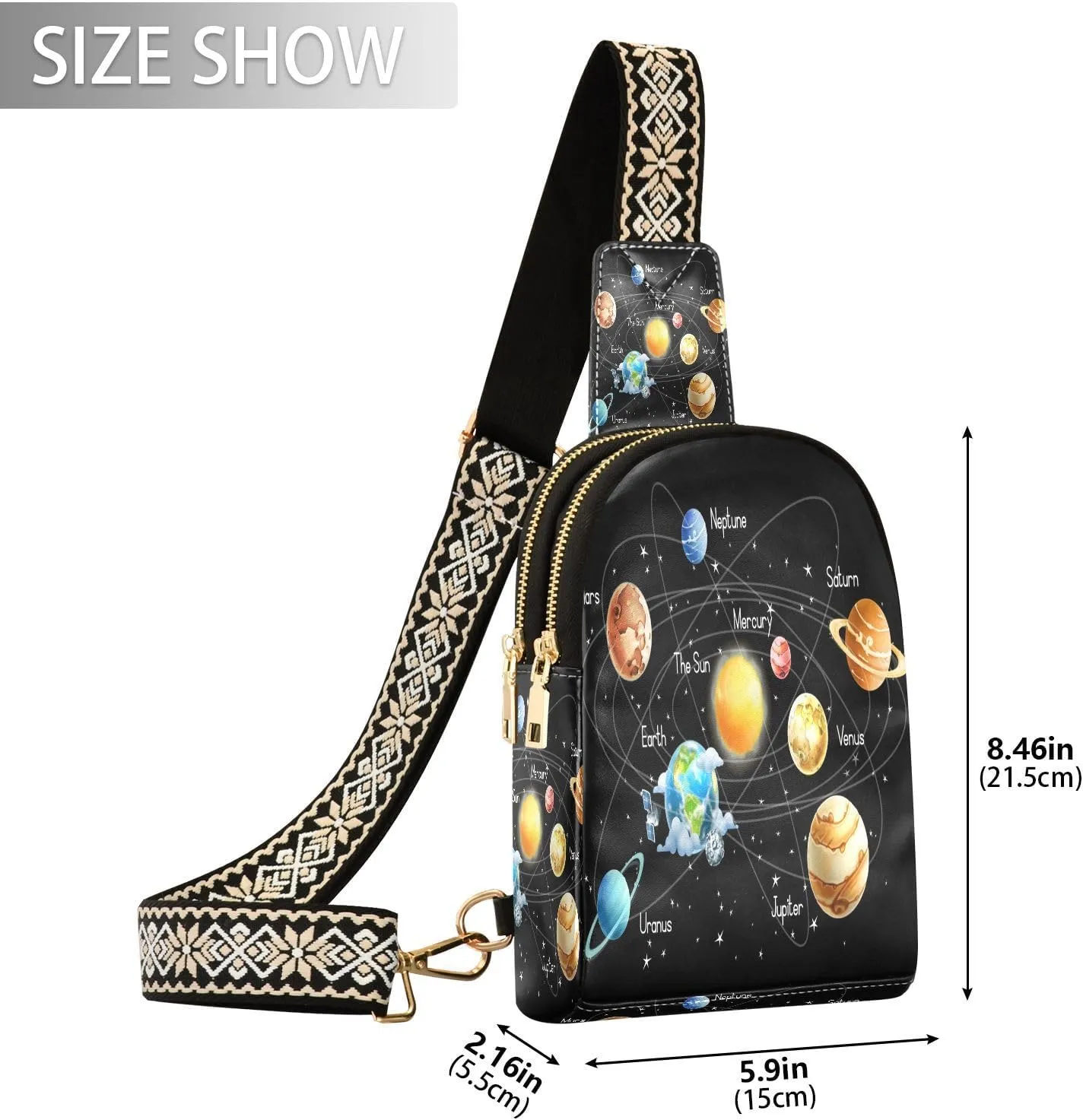Small Sling Bag Cactus Succulent Floral Trendy Crossbody Bag Fashion Waist Packs Watercolor Leather Chest Bag