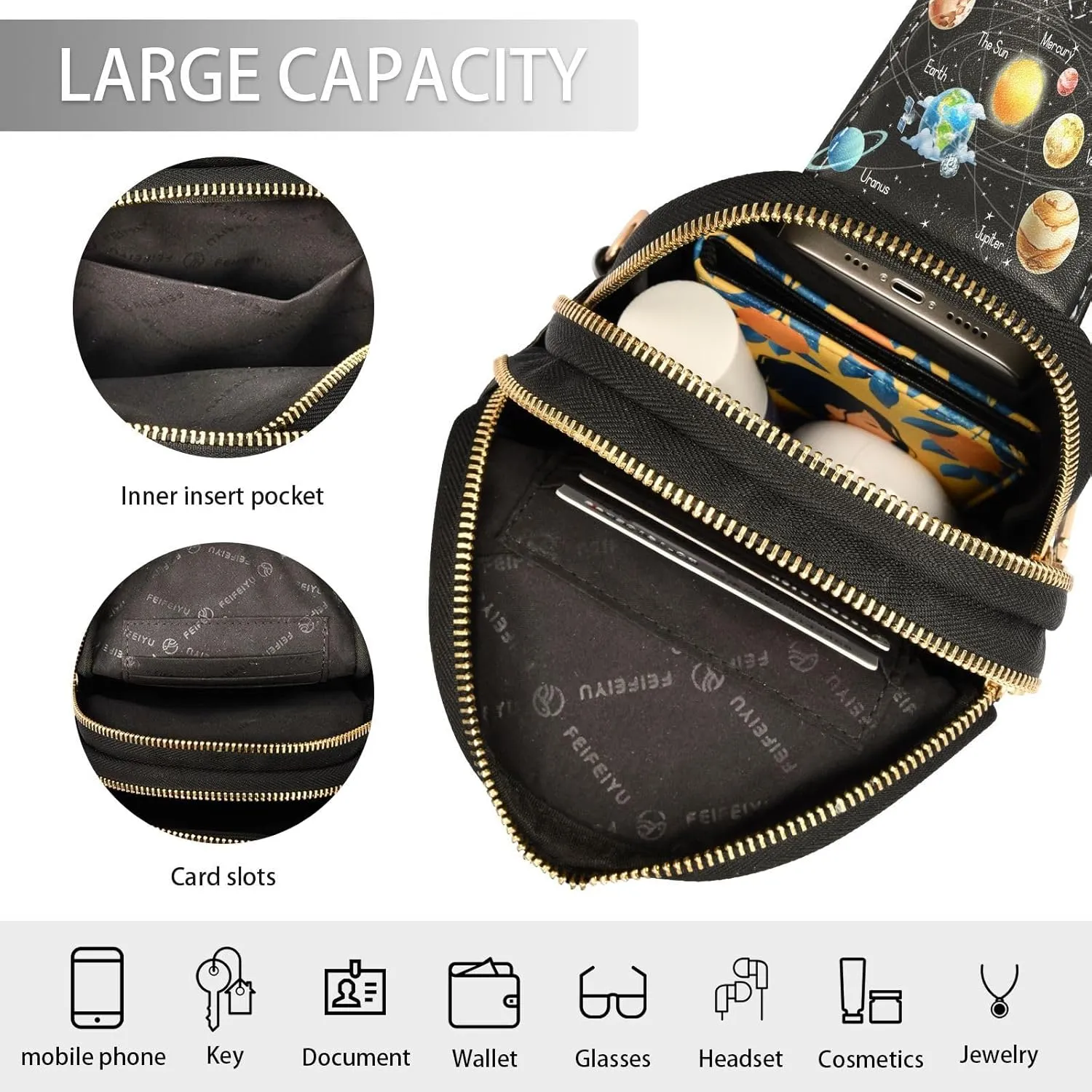 Small Sling Bag Cactus Succulent Floral Trendy Crossbody Bag Fashion Waist Packs Watercolor Leather Chest Bag