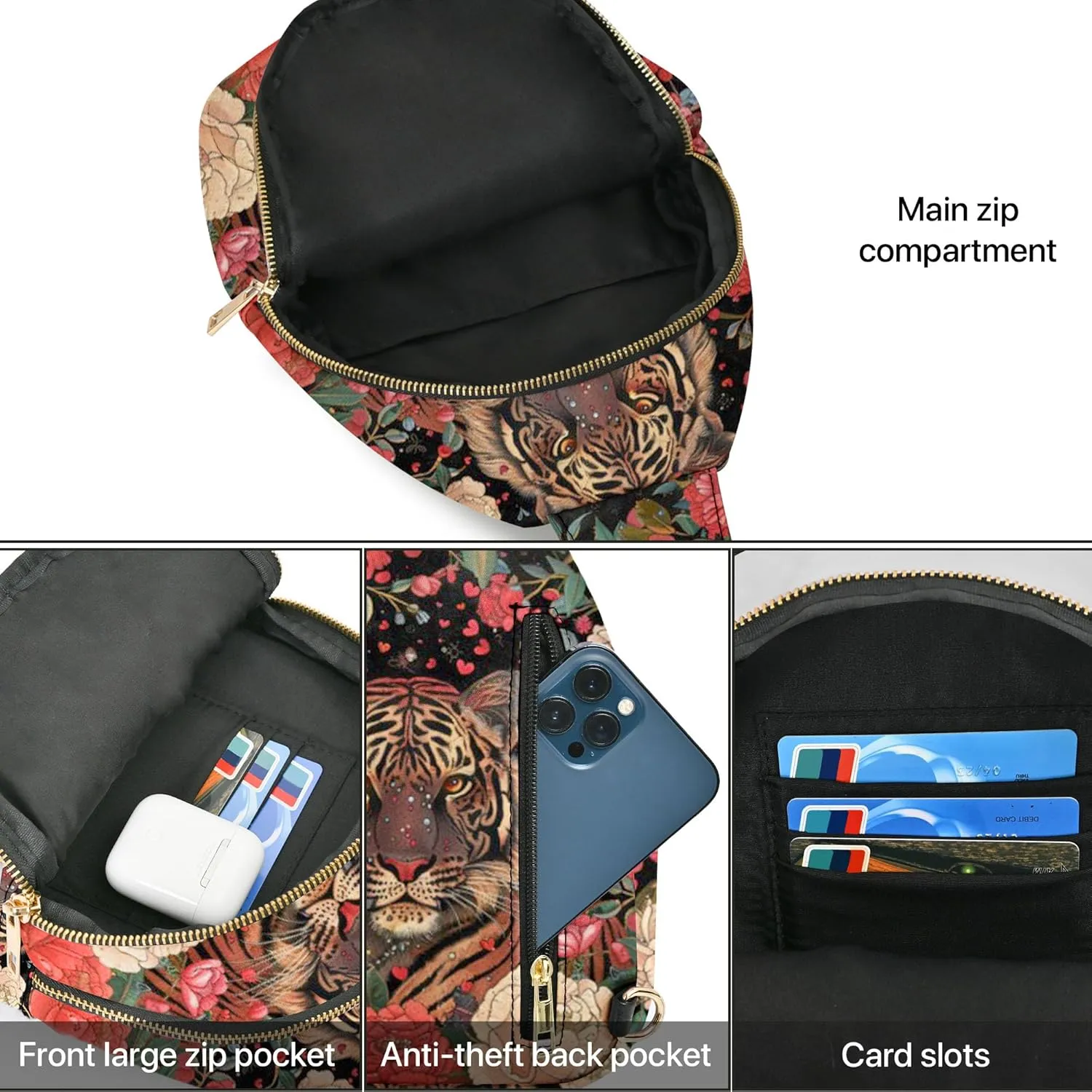 Small Sling Bag for Women Leather Crossbody Bags Sling Backpack for Outdoor Travel