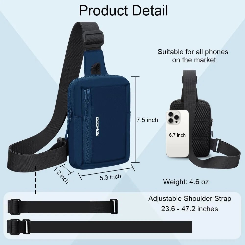 Small Sling Bag for Women Men Chest Bag Water Resistance Mini Crossbody Bag Adjustable Strap Lightweight Shoulder Bag