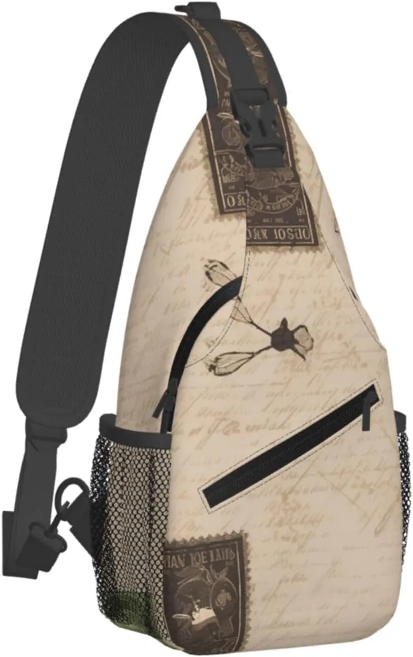 Small Sling Bag Sling Backpack for Women Men Chest Bag Old fashioned mail Crossbody Shoulder Bag Hiking Daypack