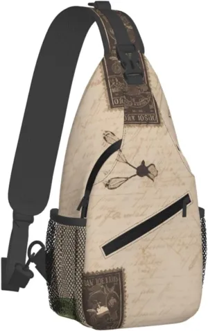 Small Sling Bag Sling Backpack for Women Men Chest Bag Old fashioned mail Crossbody Shoulder Bag Hiking Daypack