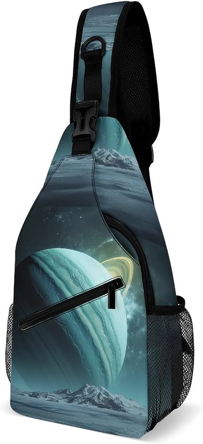 Small Sling Chest Bag Crossbody Bag for Men Women,Uranus Lightweight Gym Daypack for Travel Cycling Hiking