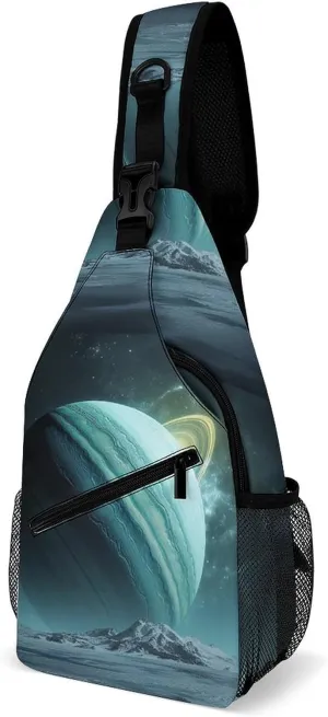 Small Sling Chest Bag Crossbody Bag for Men Women,Uranus Lightweight Gym Daypack for Travel Cycling Hiking