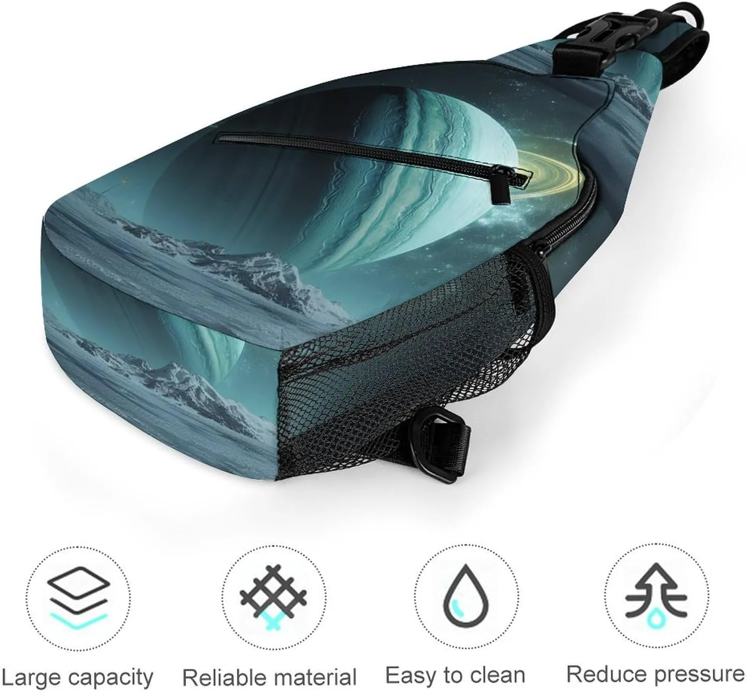 Small Sling Chest Bag Crossbody Bag for Men Women,Uranus Lightweight Gym Daypack for Travel Cycling Hiking